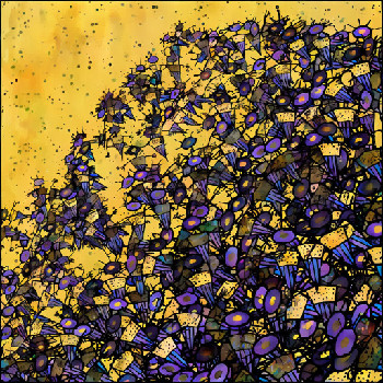 Drawing of abstract floating spirits