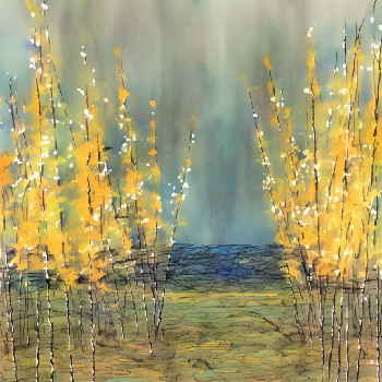 Drawing of abstract generative landscape