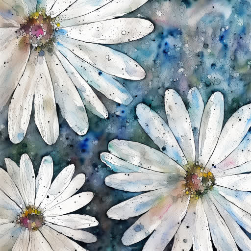 Hand-drawn flower imagery with AI manipulation