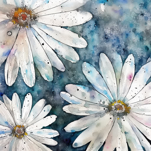 Hand-drawn flower imagery with AI manipulation