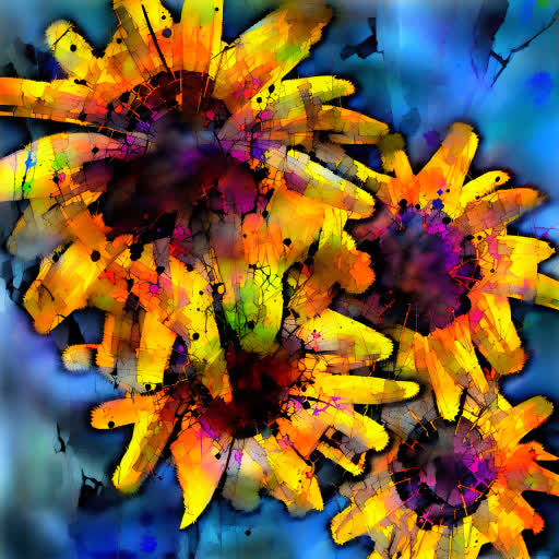 Hand-drawn flower imagery with AI manipulation