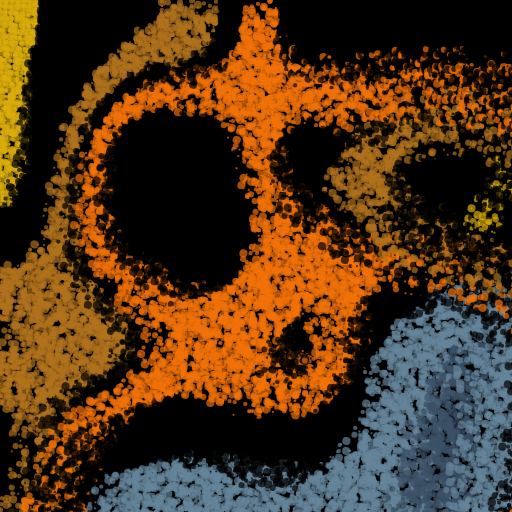 A still frame from a P5 program exploring simplex noise