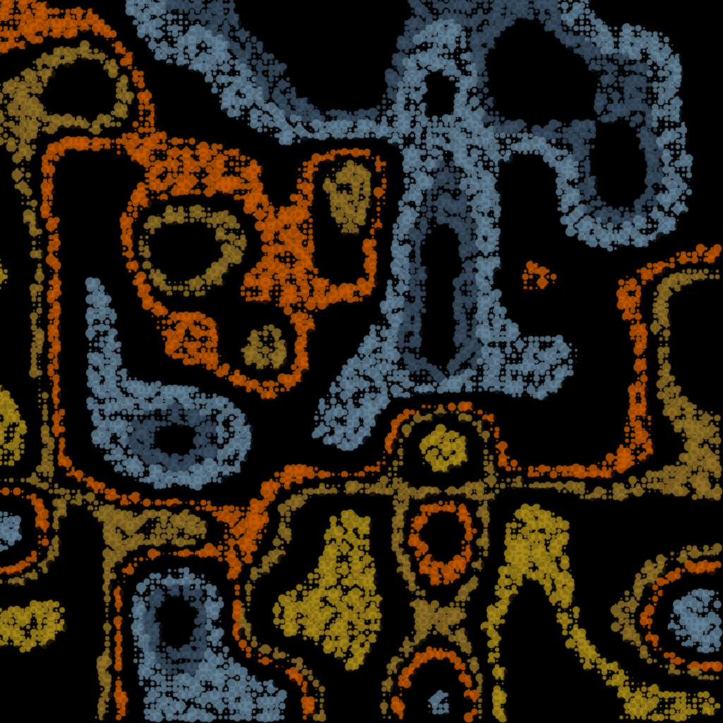 A still frame from a P5 program exploring simplex noise