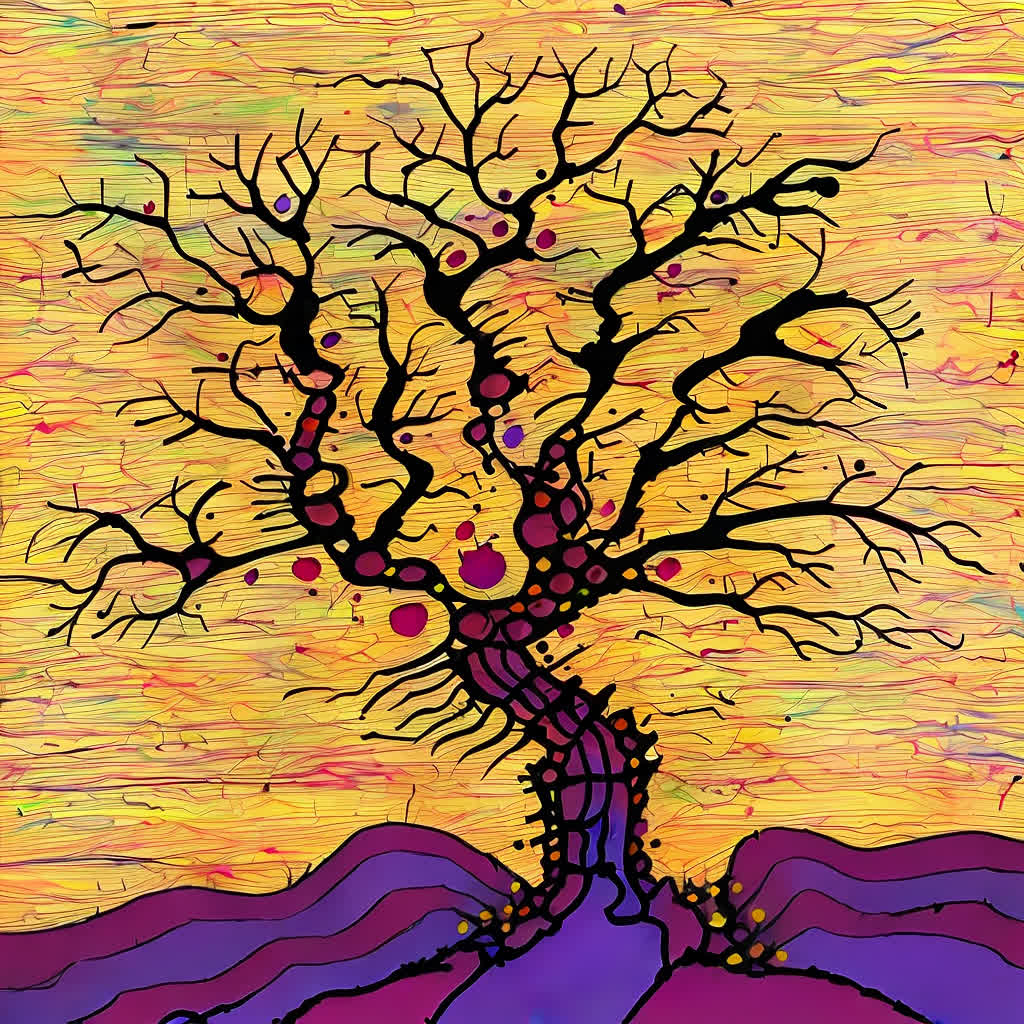 Hand-drawn abstract tree of life