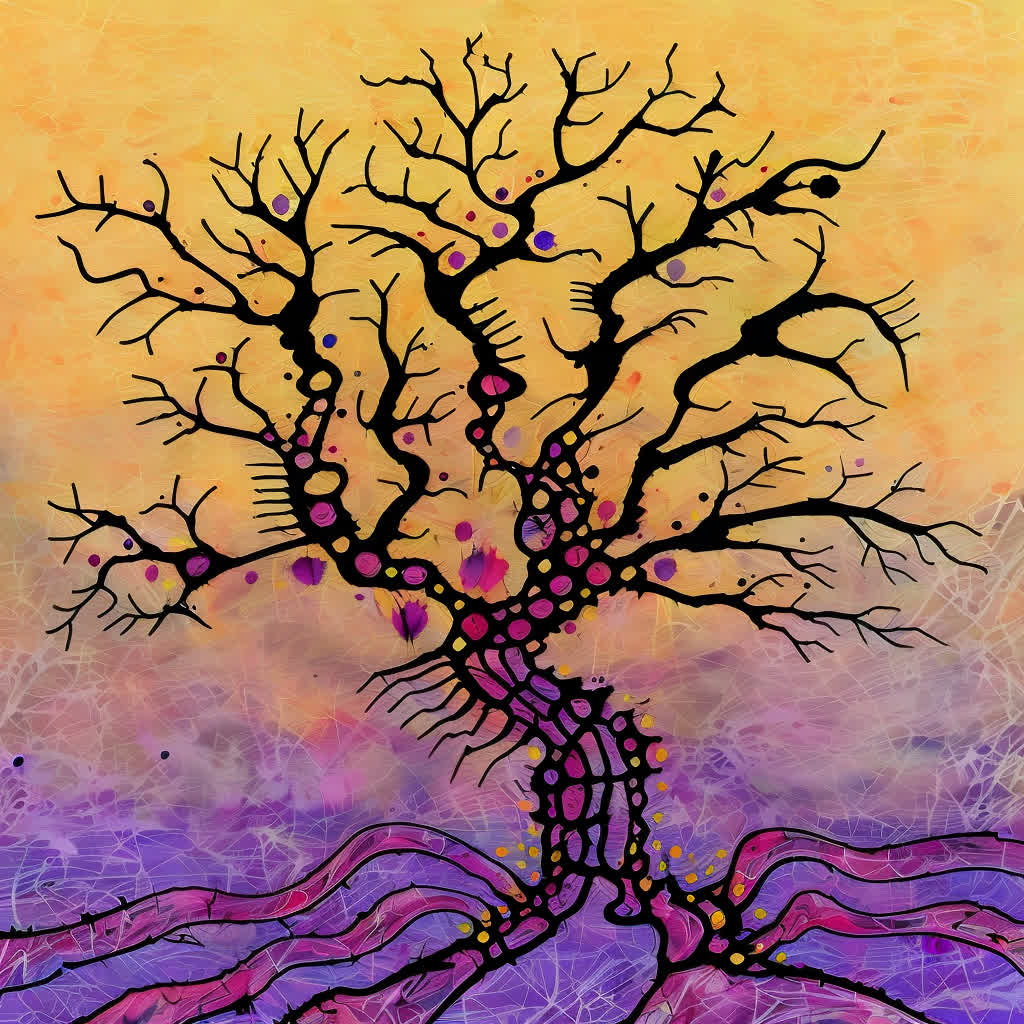 Hand-drawn abstract tree of life